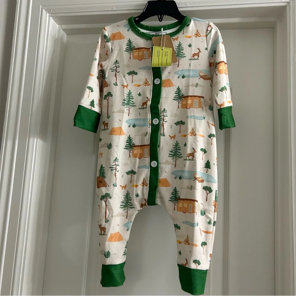 Sugar Bee Camping Pajamas with Buttflap